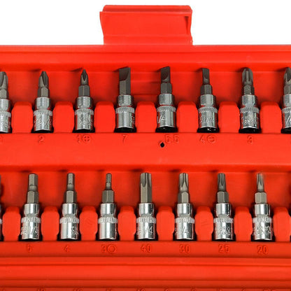 Набір інструментів 46 предметів в кейсі PIECE TOOL SET, Червоний / Автомобільний набір головок з тріскачкою