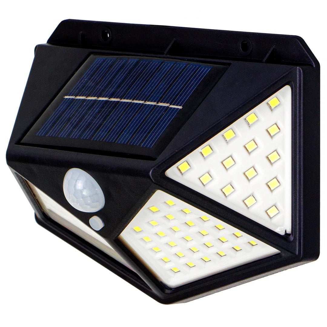 Вуличний ліхтар на сонячній батареї 100LED, 10Вт, BK-100, Чорний / Вуличний світильник світлодіодний / Ліхтар-прожектор