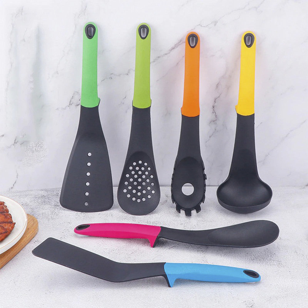 Набір кухонного приладдя Kitchen Cutlery Sets на підставці 6 предметів, Різнокольоровий / Кухонне начиння