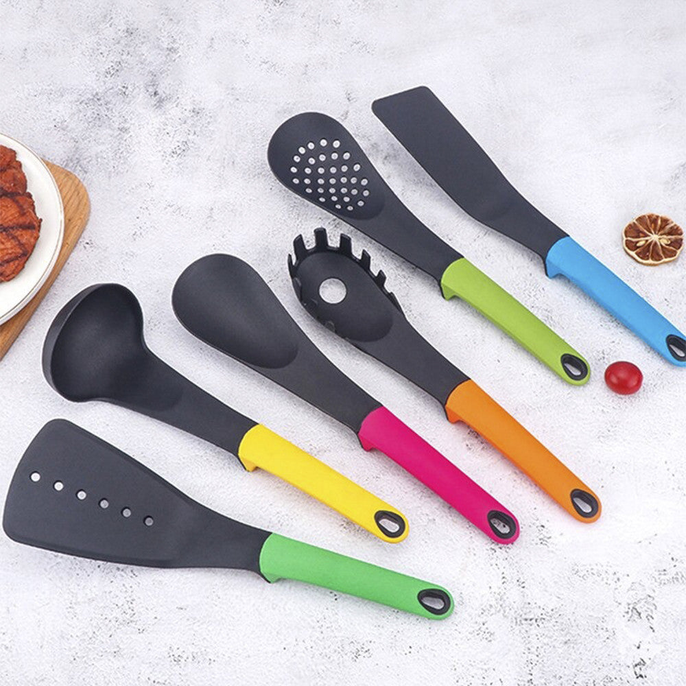 Набір кухонного приладдя Kitchen Cutlery Sets на підставці 6 предметів, Різнокольоровий / Кухонне начиння