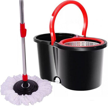 Швабра ледарка з відром і з автоматичним віджимом 8л, Spin Mop 360, Чорний / Набір для прибирання швабра та відро
