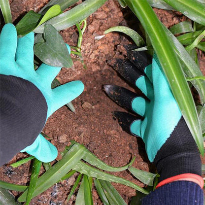 Рукавички кігті для саду та городу GARDEN GLOVE, Зелений / Садові рукавички / Рукавички з кігтями