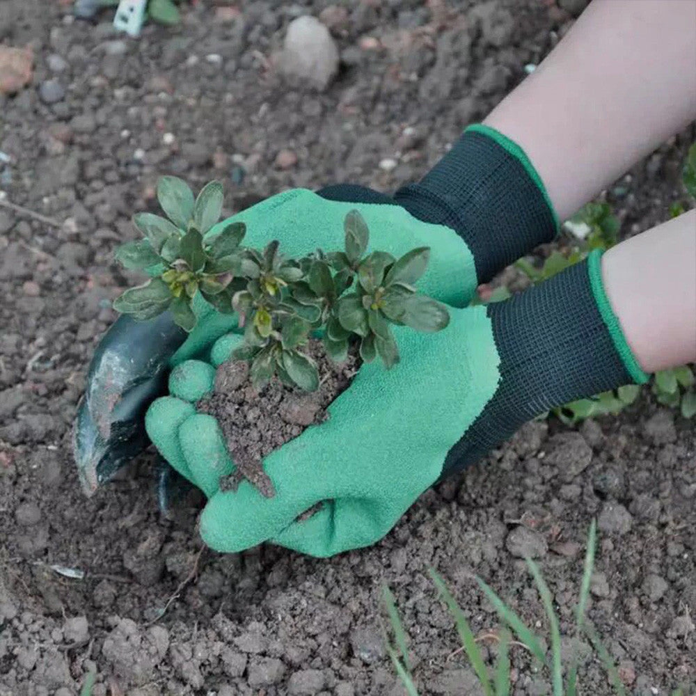 Рукавички кігті для саду та городу GARDEN GLOVE, Зелений / Садові рукавички / Рукавички з кігтями