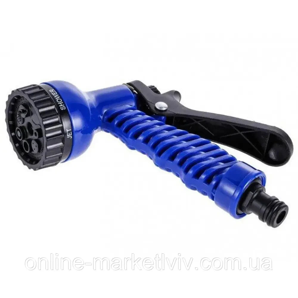 Садовий шланг 7,5м, 15м, 22,5м, 30м, 37,5м, 45м, 52,5м, 60м, 75м, MAGIC HOSE, Синій / Поливочний шланг з розпилювачем