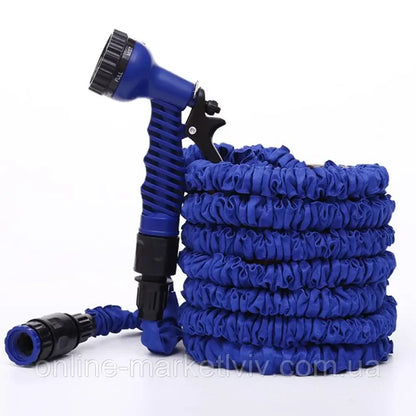 Садовий шланг 7,5м, 15м, 22,5м, 30м, 37,5м, 45м, 52,5м, 60м, 75м, MAGIC HOSE, Синій / Поливочний шланг з розпилювачем