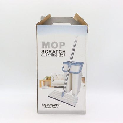 Швабра ледарка з віджимом 3,5л та 2насадки, Scratch Cleaning Mop, Бежовий / Комплект швабра з відром / Самовіджимаюча швабра