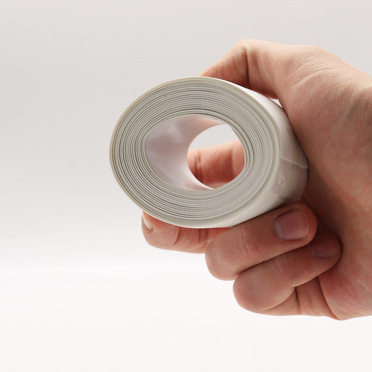 Самоклеюча водонепроникна бордюрна стрічка 2,5 м Waterproof Tape, Білий / Клейка стрічка для ванни