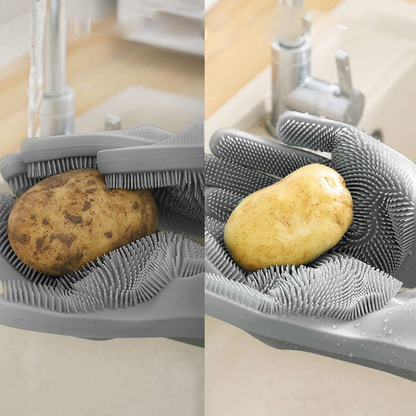 Рукавички для кухні Kitchen Gloves, Помаранчеві / Силіконові рукавички для миття посуду