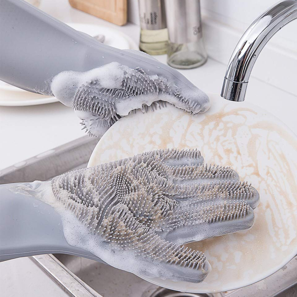 Рукавички для кухні Kitchen Gloves, Помаранчеві / Силіконові рукавички для миття посуду