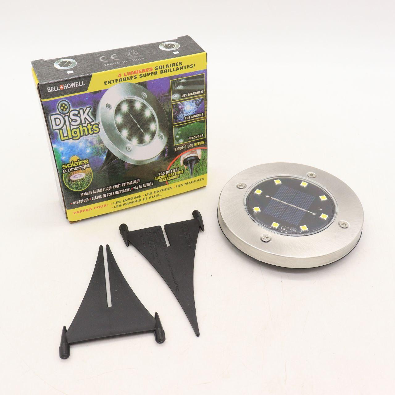 Садовий вуличний світильник із сонячною батареєю, MAXI DISC LIGHT, Сріблястий / Газонний ліхтар