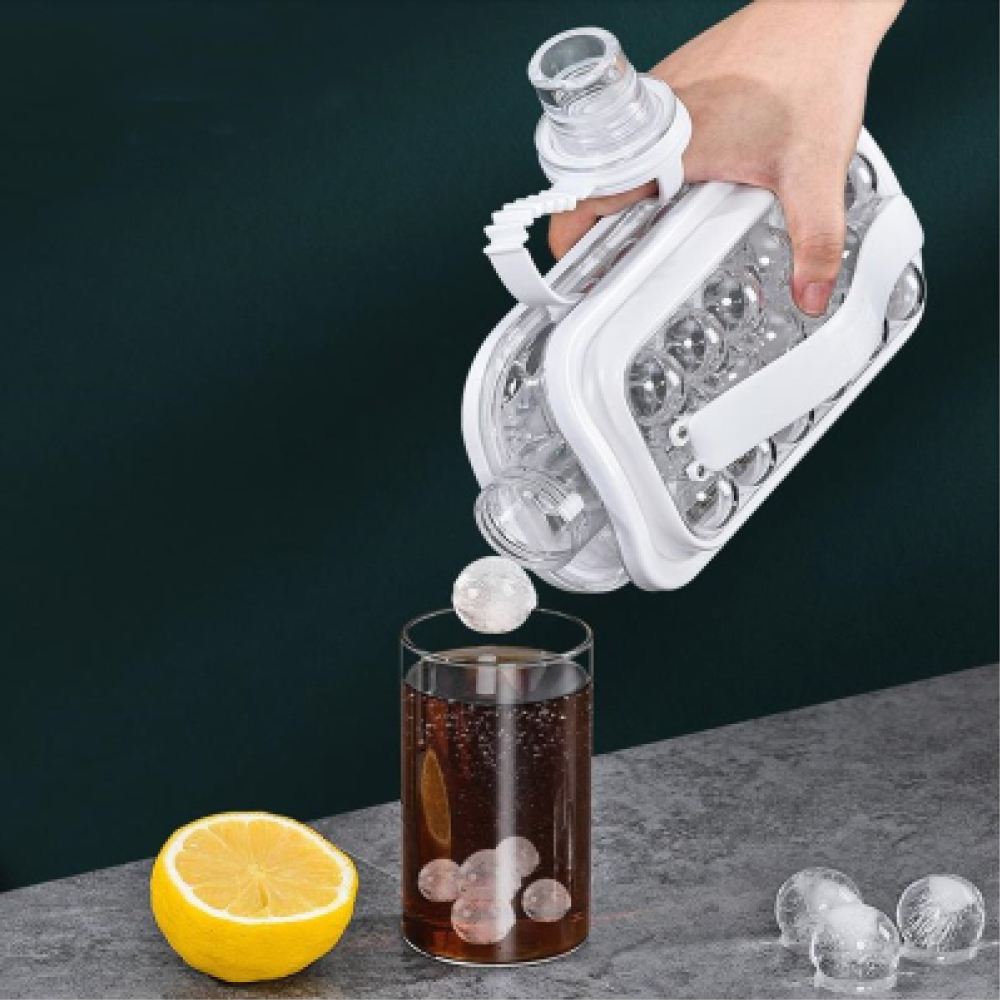 Силіконова форма для льоду з кришкою на 17 кульок ICE CUBE TRAY, / Формочки для льоду / Пляшка для льоду