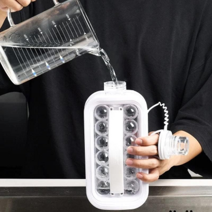 Силіконова форма для льоду з кришкою на 17 кульок ICE CUBE TRAY, / Формочки для льоду / Пляшка для льоду