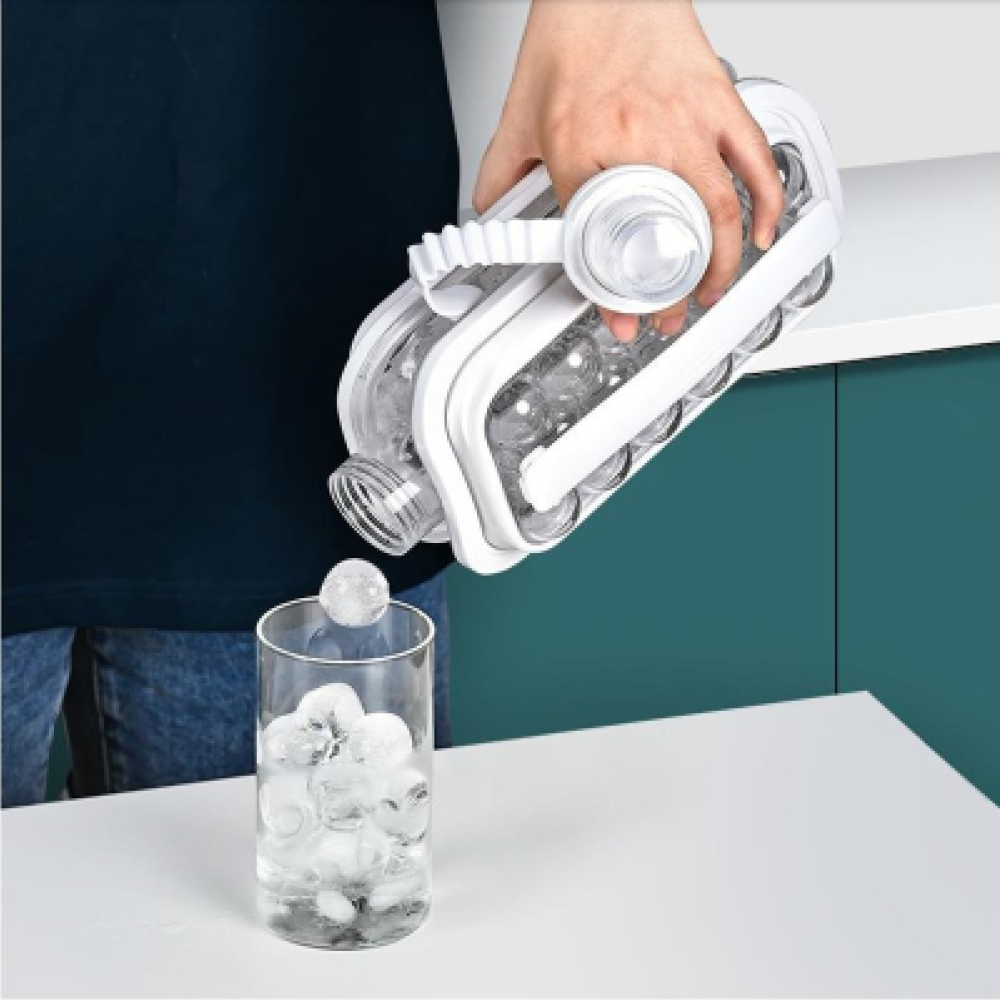 Силіконова форма для льоду з кришкою на 17 кульок ICE CUBE TRAY, / Формочки для льоду / Пляшка для льоду