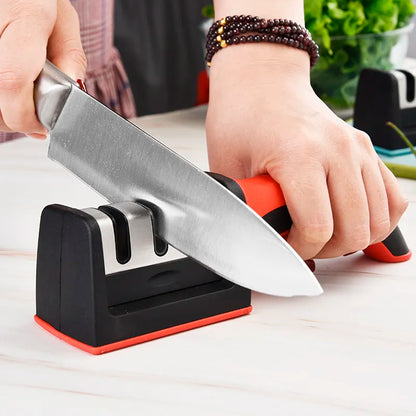 Точилка для ножів Sharpener RS-168 NJ-523, Чорний / Кухонна механічна точилка / Ножеточка