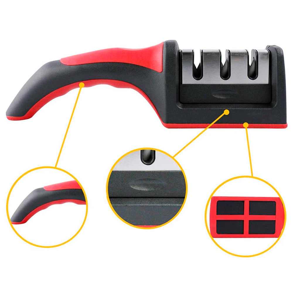 Точилка для ножів Sharpener RS-168 NJ-523, Чорний / Кухонна механічна точилка / Ножеточка