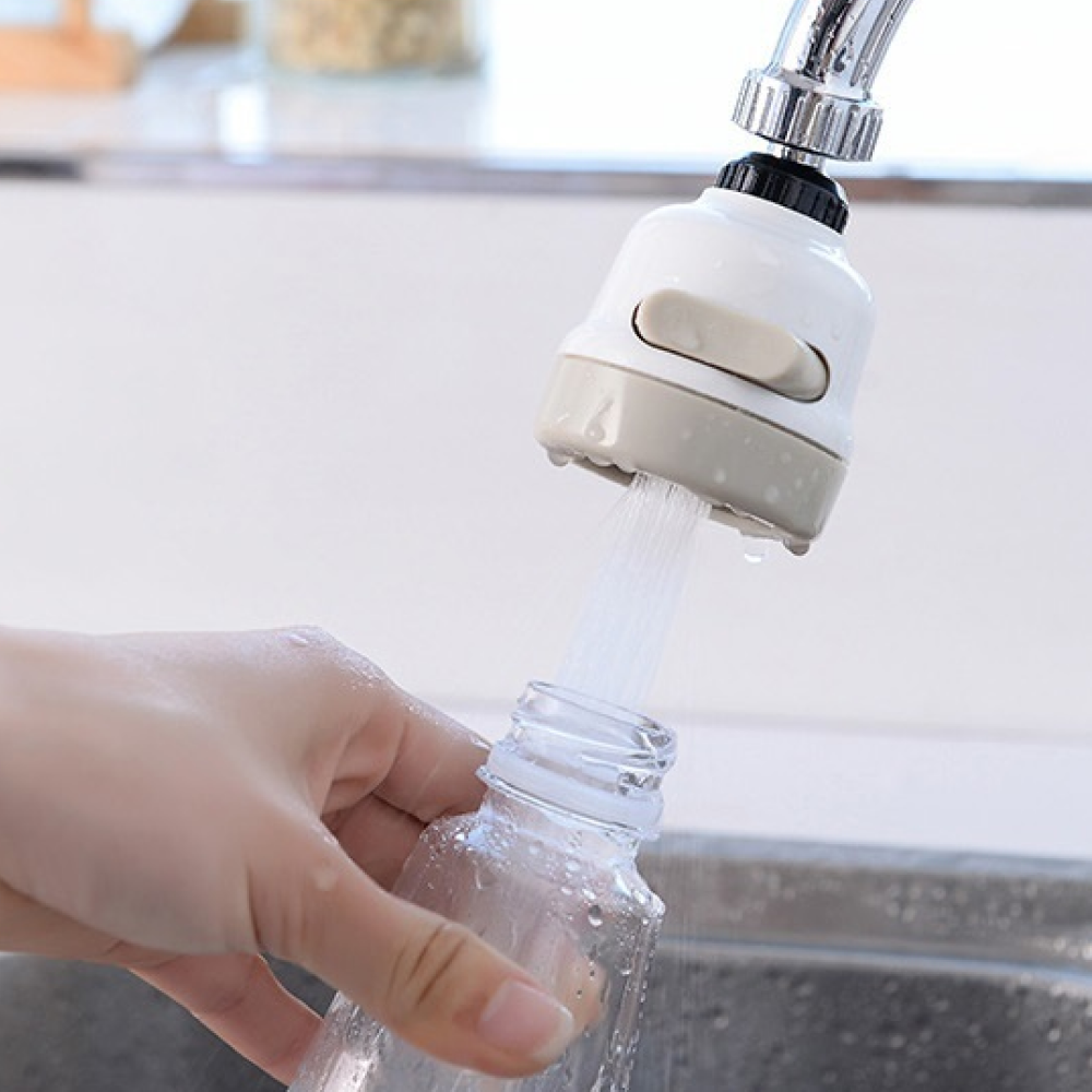 Насадка-аератор на кран, поворотна на 360°, з 3 режимами, Water Saver, Білий / Насадка водозберігаюча для змішувача