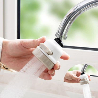 Насадка-аератор на кран, поворотна на 360°, з 3 режимами, Water Saver, Білий / Насадка водозберігаюча для змішувача