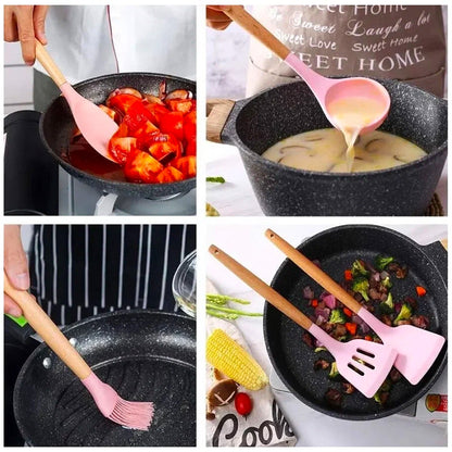 Набір кухонного приладдя 12шт Kitchen Set, / Кухонний набір силіконовий з підставкою