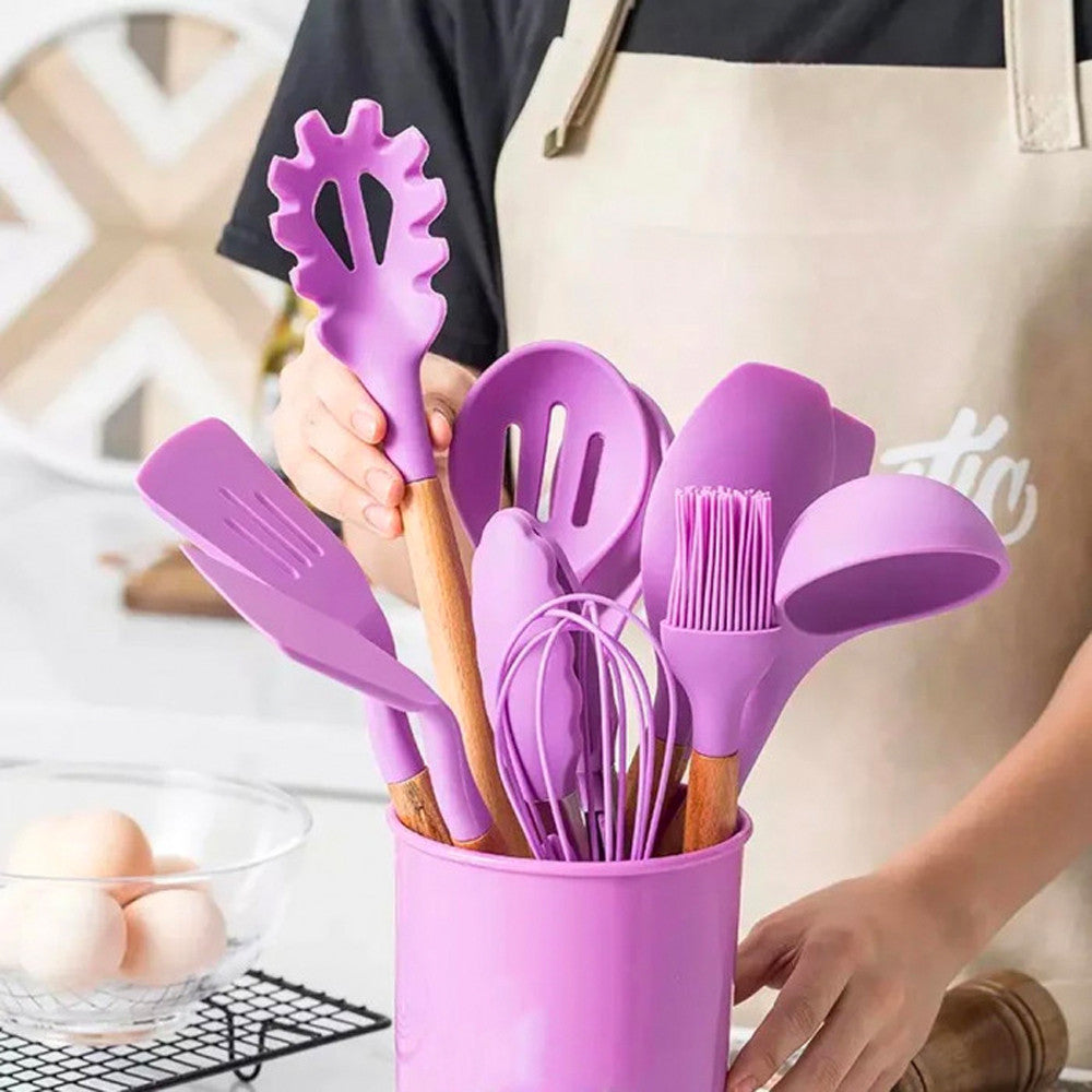 Набір кухонного приладдя 12шт Kitchen Set, / Кухонний набір силіконовий з підставкою
