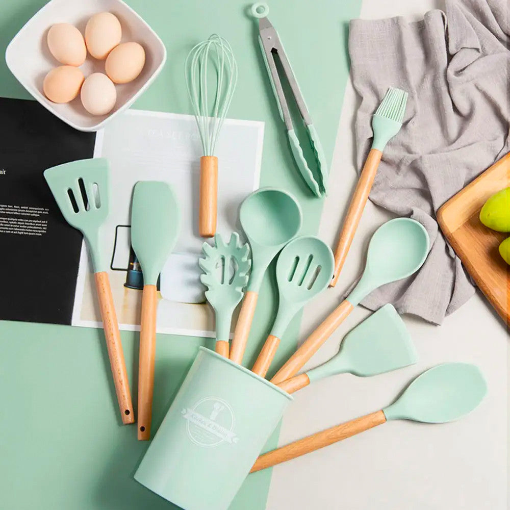Набір кухонного приладдя 12шт Kitchen Set, / Кухонний набір силіконовий з підставкою