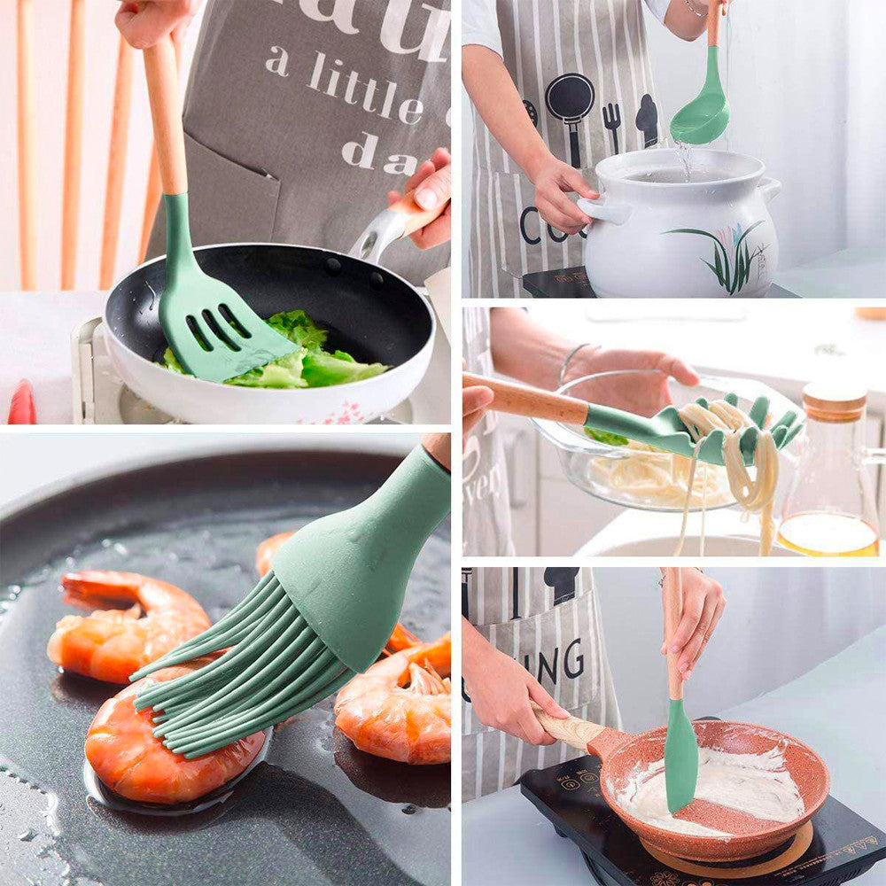 Набір кухонного приладдя 12шт Kitchen Set, / Кухонний набір силіконовий з підставкою