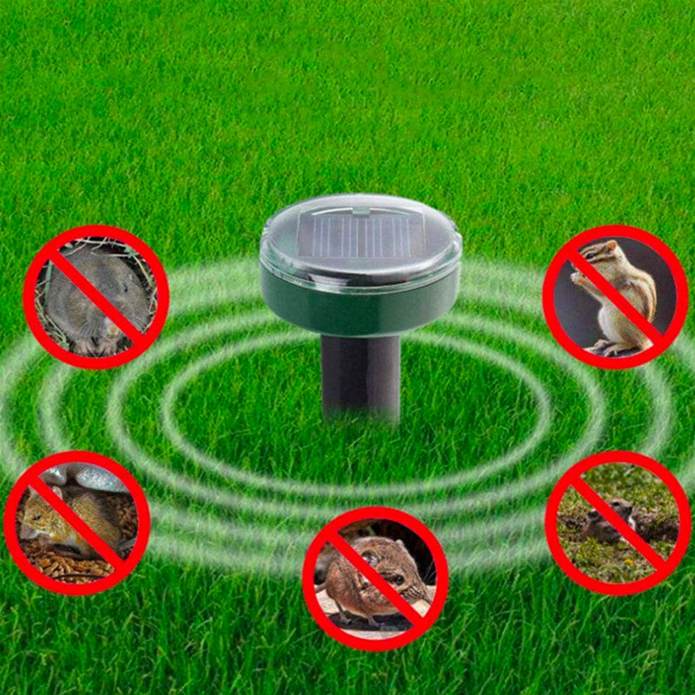 Комплект 2 шт, Ультразвуковий відлякувач кротів, гризунів Garden Pro / Відлякувач на сонячній батареї