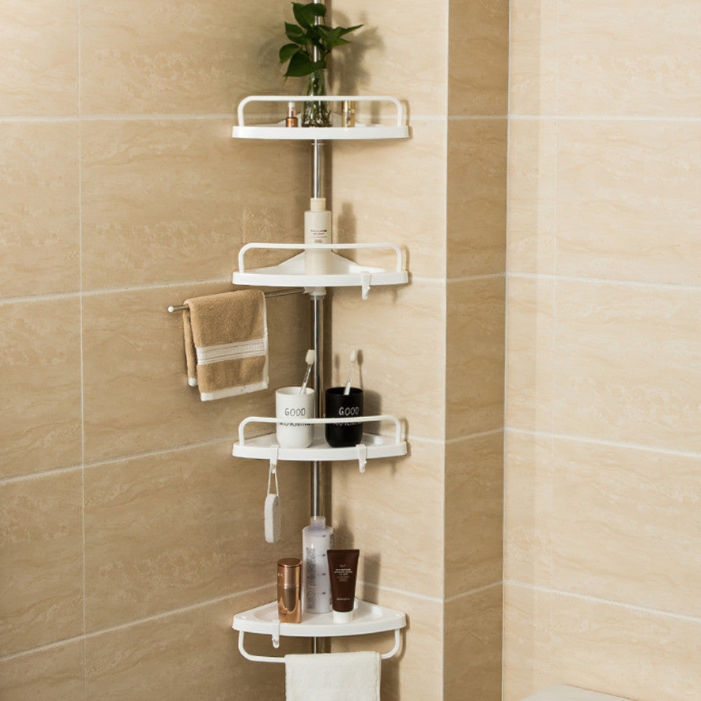 Кутова полиця для ванної 320х33см, Multi Corner Shelf GY-188 White, Білий / Розсувна полиця для ванної кімнати