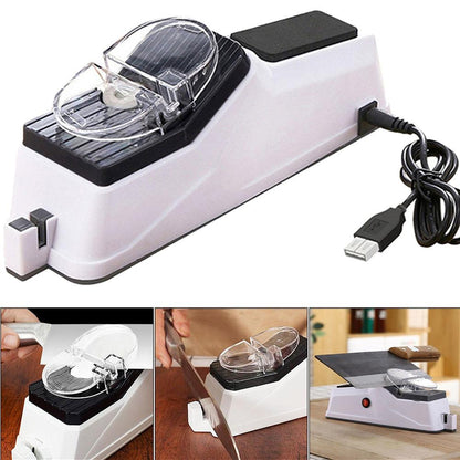 Електрична точила для ножів Electric Knife Sharpener від USB, Білий / Професійна електроточила / Ножеточка