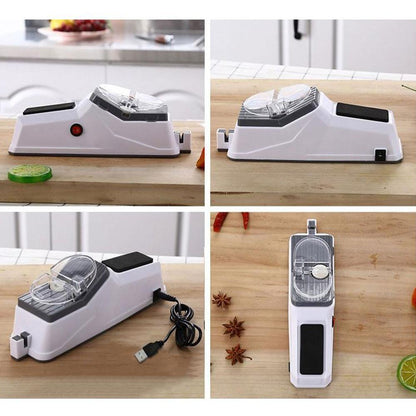 Електрична точила для ножів Electric Knife Sharpener від USB, Білий / Професійна електроточила / Ножеточка