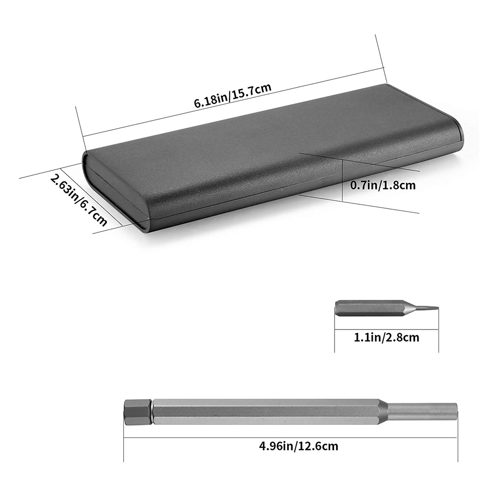 Набір магнітних викруток 24в1, Torx Hex Precision DIY, Чорний / Магнітні біти для точних робіт