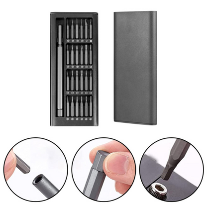 Набір магнітних викруток 24в1, Torx Hex Precision DIY, Чорний / Магнітні біти для точних робіт