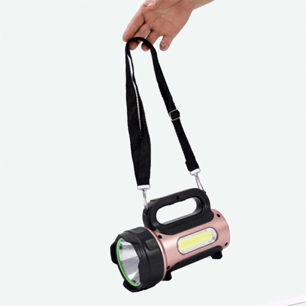 Кемпінговий ліхтар на сонячній батареї з Powerbank HEL-T93 LED + COB, Рожевий / Акумуляторний ліхтарик