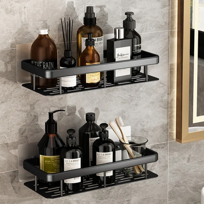 2 шт Металева полиця для ванної, (30*13*4,5см) Bathroom shelf, Чорна / Поличка у ванну кімнату