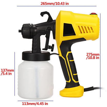 Фарборозпилювач 800мл, 500W, 3 режими розпилення, Electric Paint Sprayer, Жовтий / Краскопульт електричний