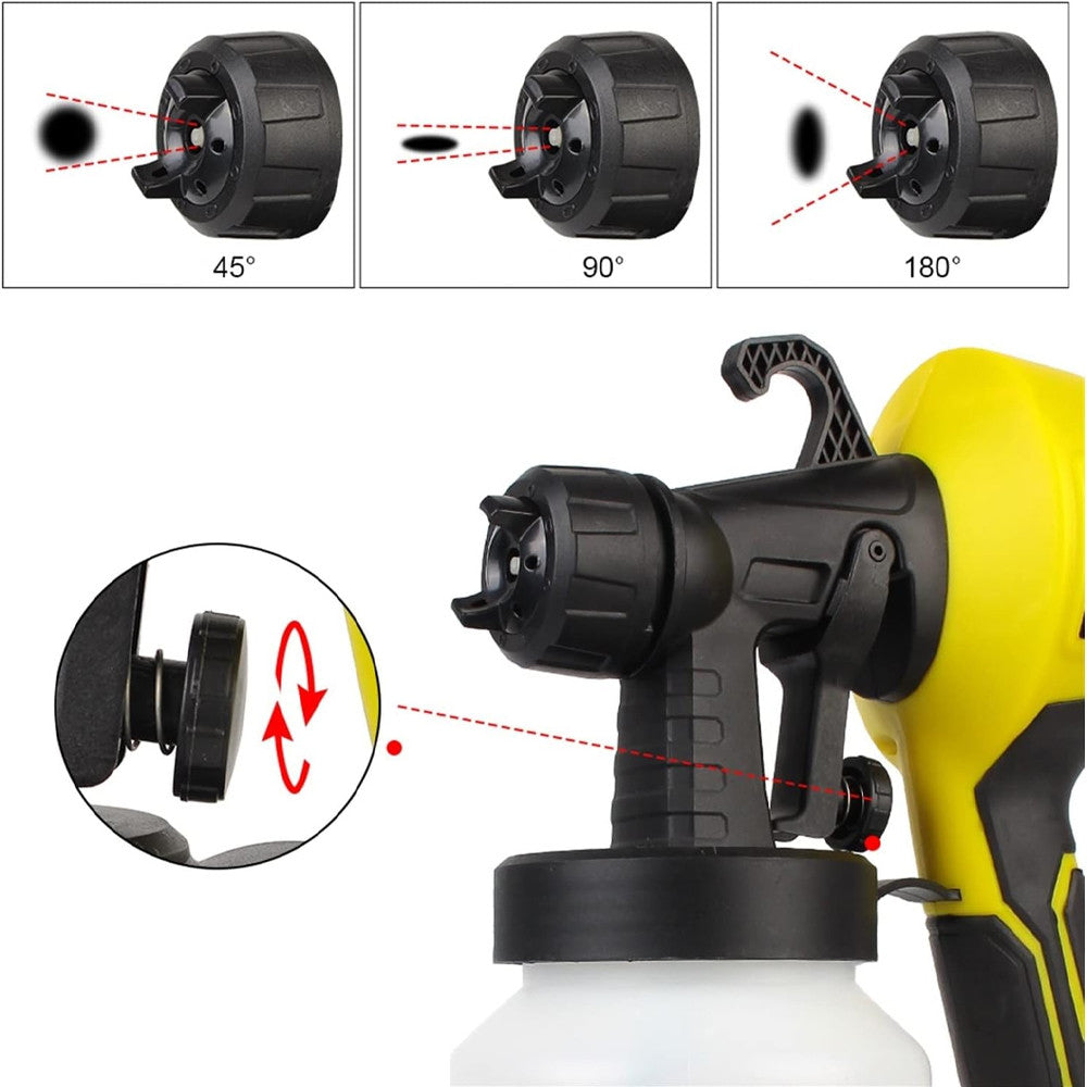 Фарборозпилювач 800мл, 500W, 3 режими розпилення, Electric Paint Sprayer, Жовтий / Краскопульт електричний