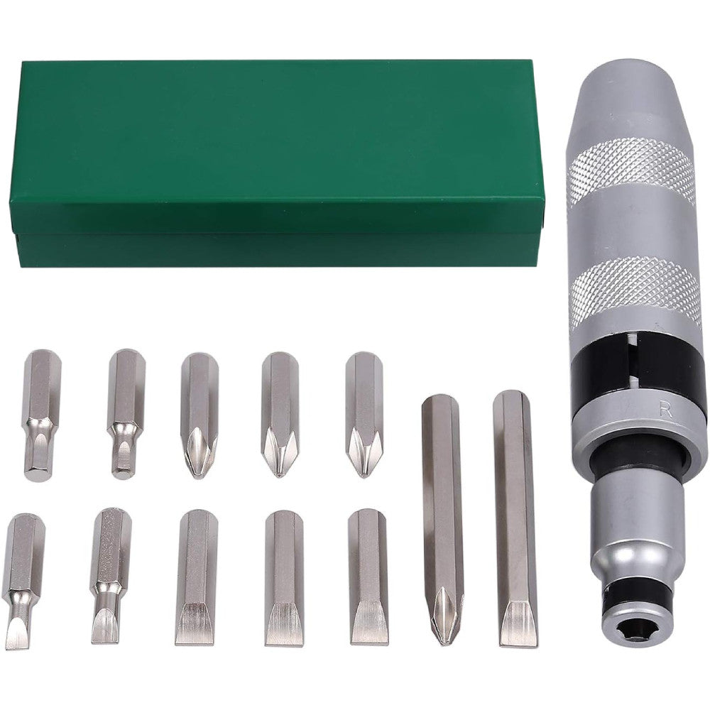 Набір ударних викруток 13в1 Impact Screwdriver Set та кейс, Зелений / Викрутка ударно-поворотна / Набір інструментів