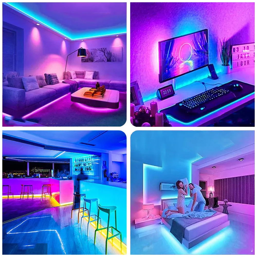 Світлодіодна стрічка 5 м, від USB та пульт TV LED Strip CB-5050, Чорний / Кімнатна лед підсвітка / RGB стрічка від повербанку