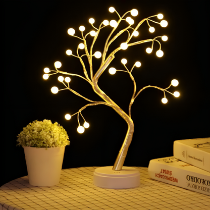 Настільний LED світильник 50см, DIY Auelife, Дерево Бонсай, від USB, Золоте / Нічник / Лампа на батарейках