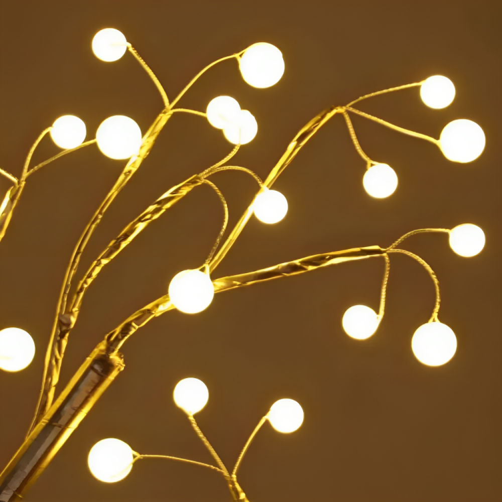 Настільний LED світильник 50см, DIY Auelife, Дерево Бонсай, від USB, Золоте / Нічник / Лампа на батарейках