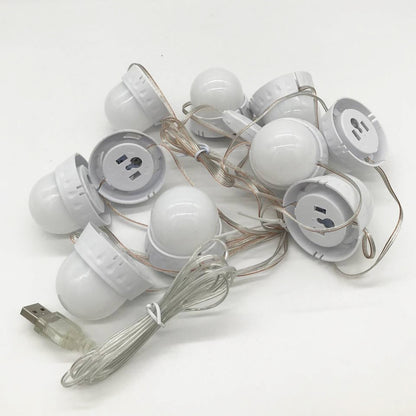 LED підсвічування для дзеркала з регулюванням яскравості та USB, / Світлодіодні лампочки 10 шт для гримерного дзеркала