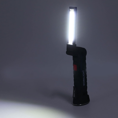 Акумуляторний ліхтарик на магніті, від USB WORKLIGHT-W51-SMD + COB, Чорний / Кемпінговий ліхтар / Підвісний ліхтарик для СТО