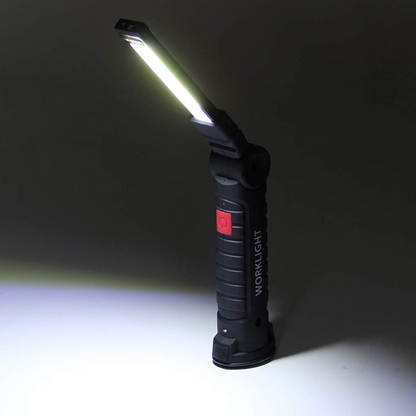 Акумуляторний ліхтарик на магніті, від USB WORKLIGHT-W51-SMD + COB, Чорний / Кемпінговий ліхтар / Підвісний ліхтарик для СТО