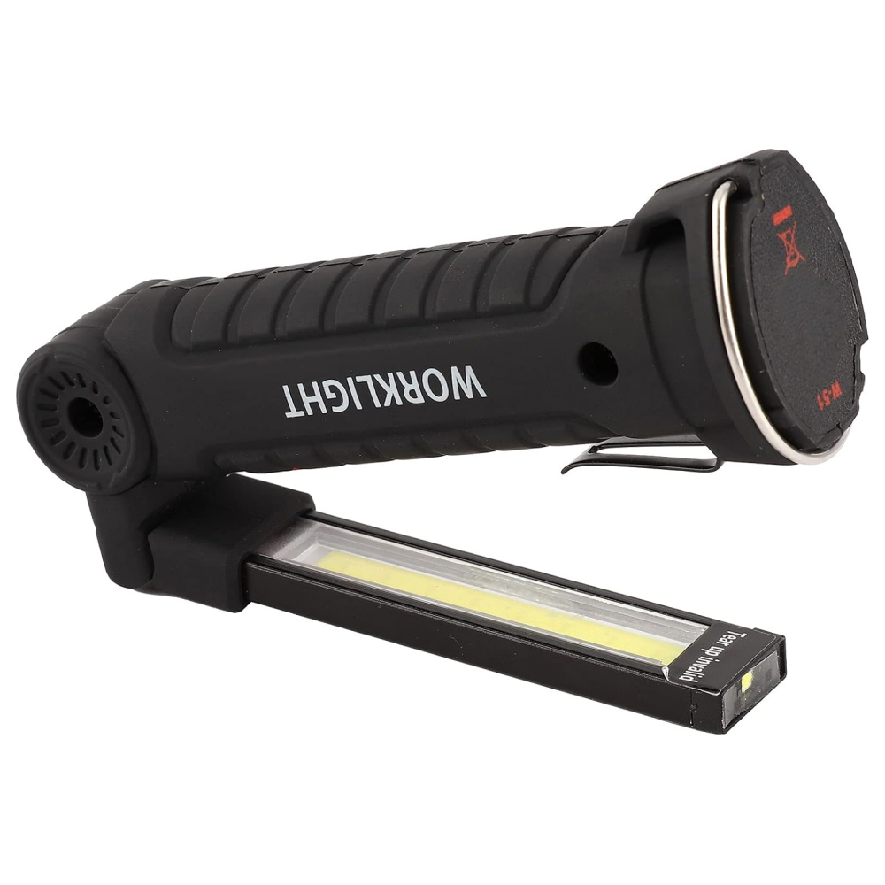 Акумуляторний ліхтарик на магніті, від USB WORKLIGHT-W51-SMD + COB, Чорний / Кемпінговий ліхтар / Підвісний ліхтарик для СТО