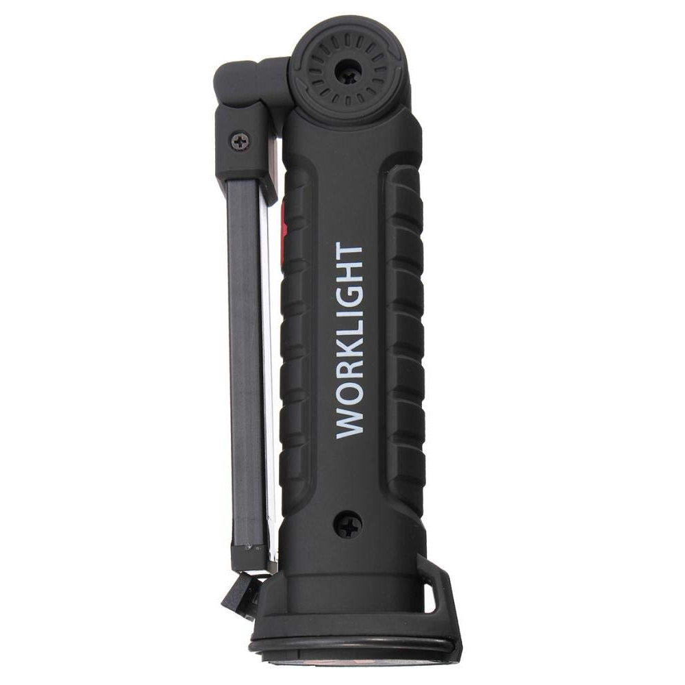 Акумуляторний ліхтарик на магніті, від USB WORKLIGHT-W51-SMD + COB, Чорний / Кемпінговий ліхтар / Підвісний ліхтарик для СТО