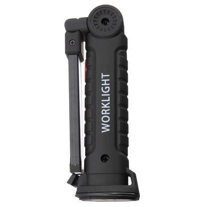 Акумуляторний ліхтарик на магніті, від USB WORKLIGHT-W51-SMD + COB, Чорний / Кемпінговий ліхтар / Підвісний ліхтарик для СТО