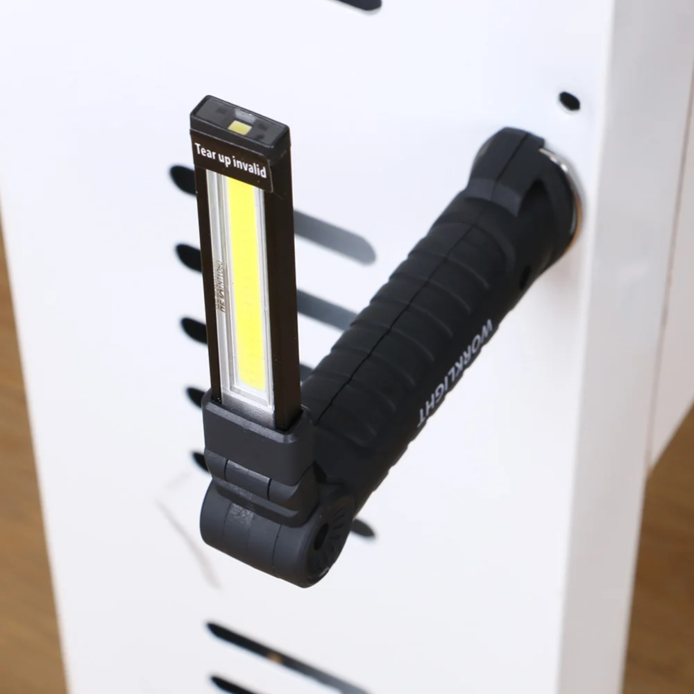 Акумуляторний ліхтарик на магніті, від USB WORKLIGHT-W51-SMD + COB, Чорний / Кемпінговий ліхтар / Підвісний ліхтарик для СТО