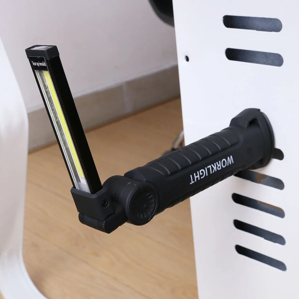 Акумуляторний ліхтарик на магніті, від USB WORKLIGHT-W51-SMD + COB, Чорний / Кемпінговий ліхтар / Підвісний ліхтарик для СТО