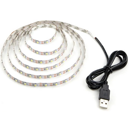 Світлодіодна LED стрічка 5м, від USB, / Універсальна лед стрічка від повербанка / Підсвітка для дзеркала