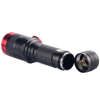 Ліхтар акумуляторний BL 736 T6 з USB та зумом, Чорний з червоним / Ручний світлодіодний ліхтарик / Ліхтар на акумуляторі