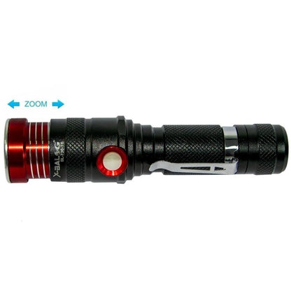 Ліхтар акумуляторний BL 736 T6 з USB та зумом, Чорний з червоним / Ручний світлодіодний ліхтарик / Ліхтар на акумуляторі